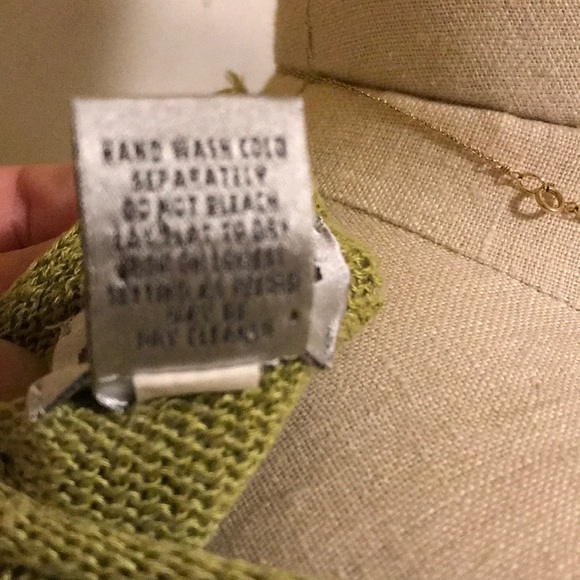Chico’s Apple 🍏 Green Linen Blend Sweater Size 2 - Picture 6 of 7
